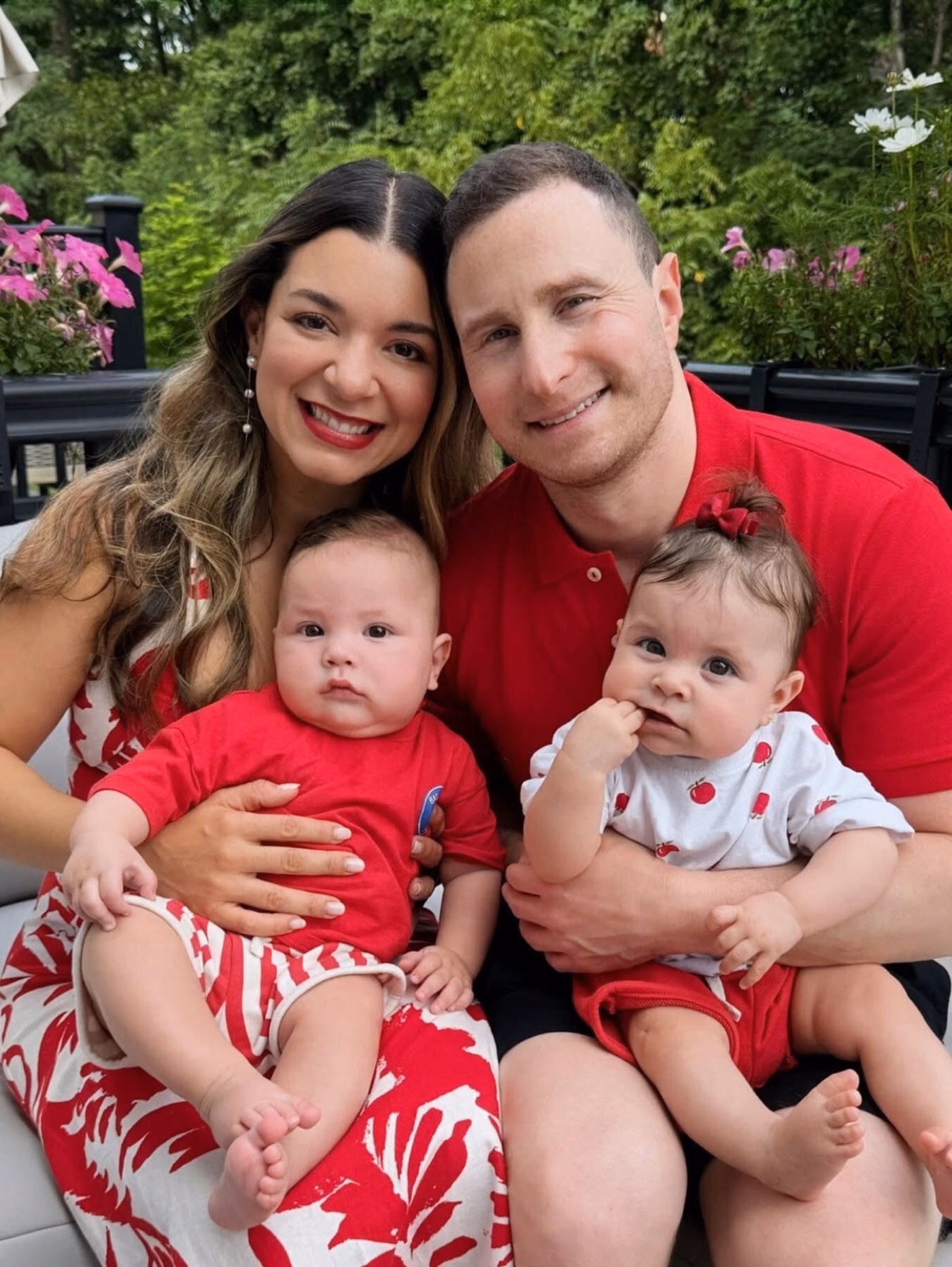 Dr. Eliana Sarit with her husband and their twins