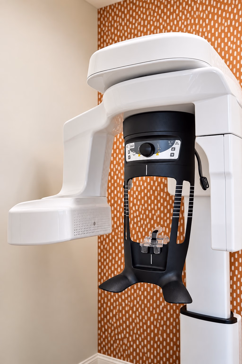 X-ray imaging unit against a patterned accent wall